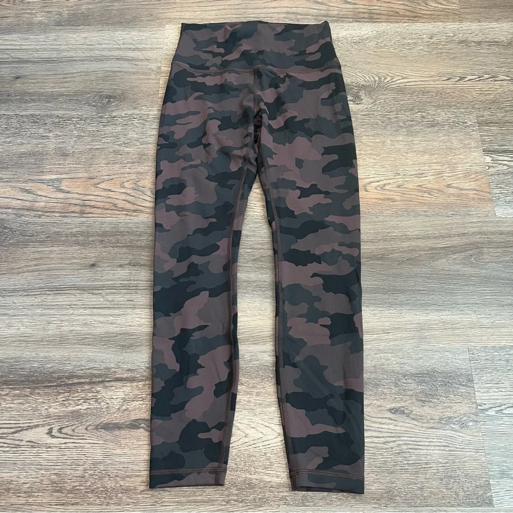 Lululemon Wunder Train High-Rise 25” Leggings Size 6 Camo Brown Earth Everlux